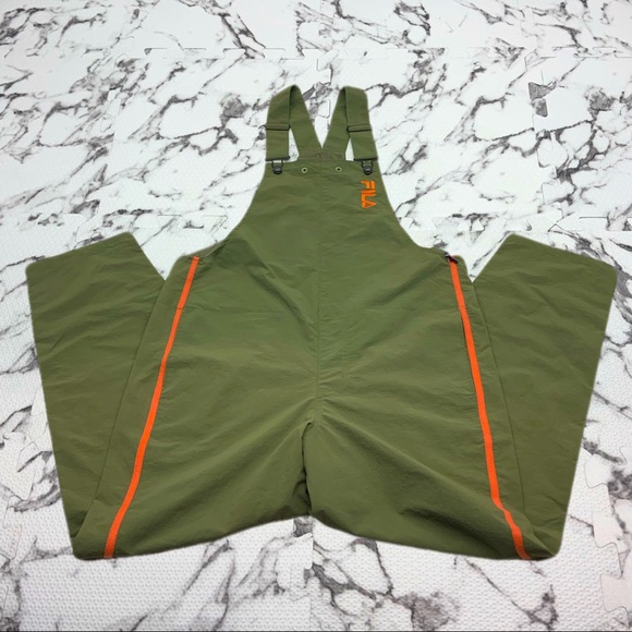 Men’s Fila Army Green Orange Seeker Wader Overall Pants - Picture 6 of 6